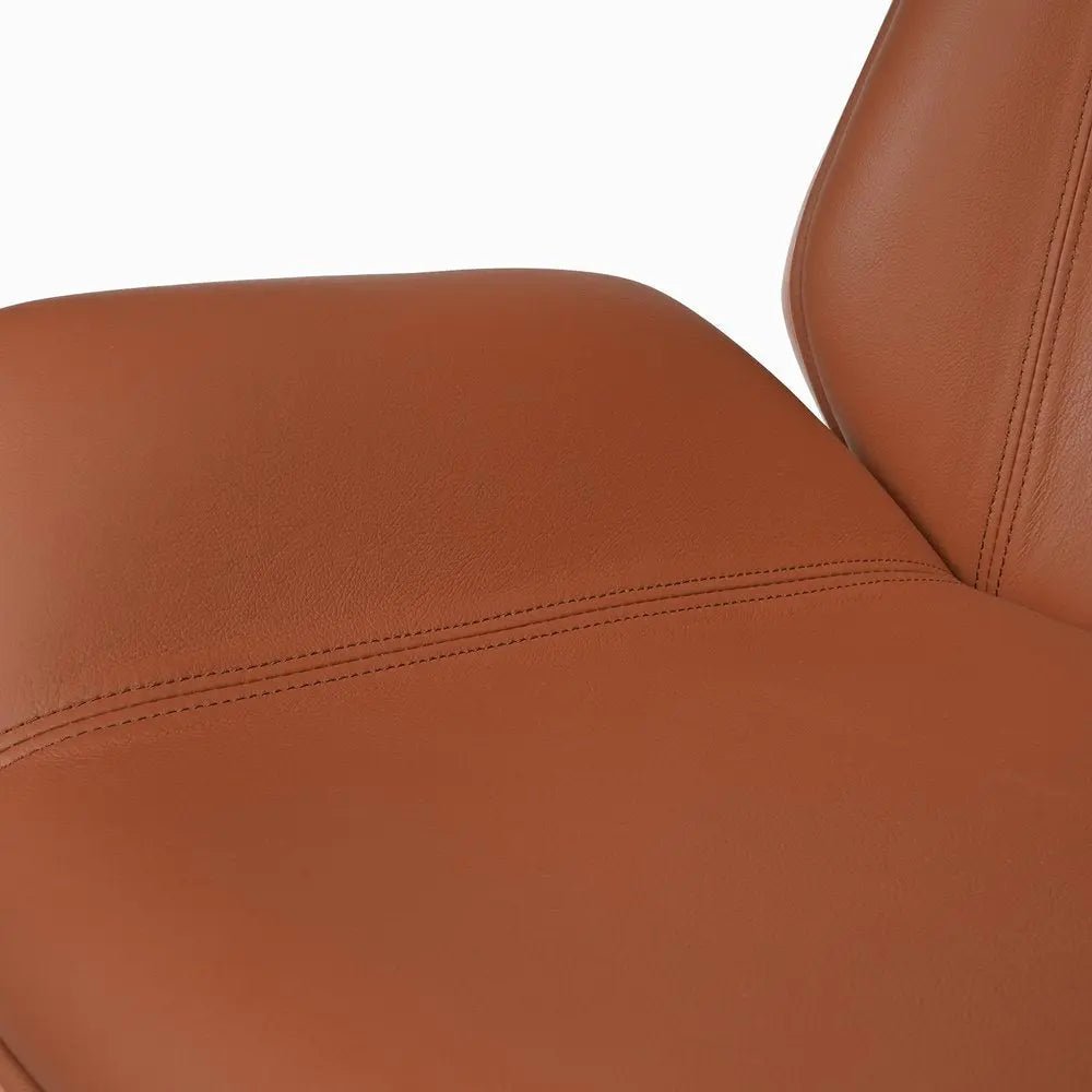 Brown Rosewood and Silver Adjustable Height Swivel Rolling Conference Office Chair - NOBLE HOME INTERIORS