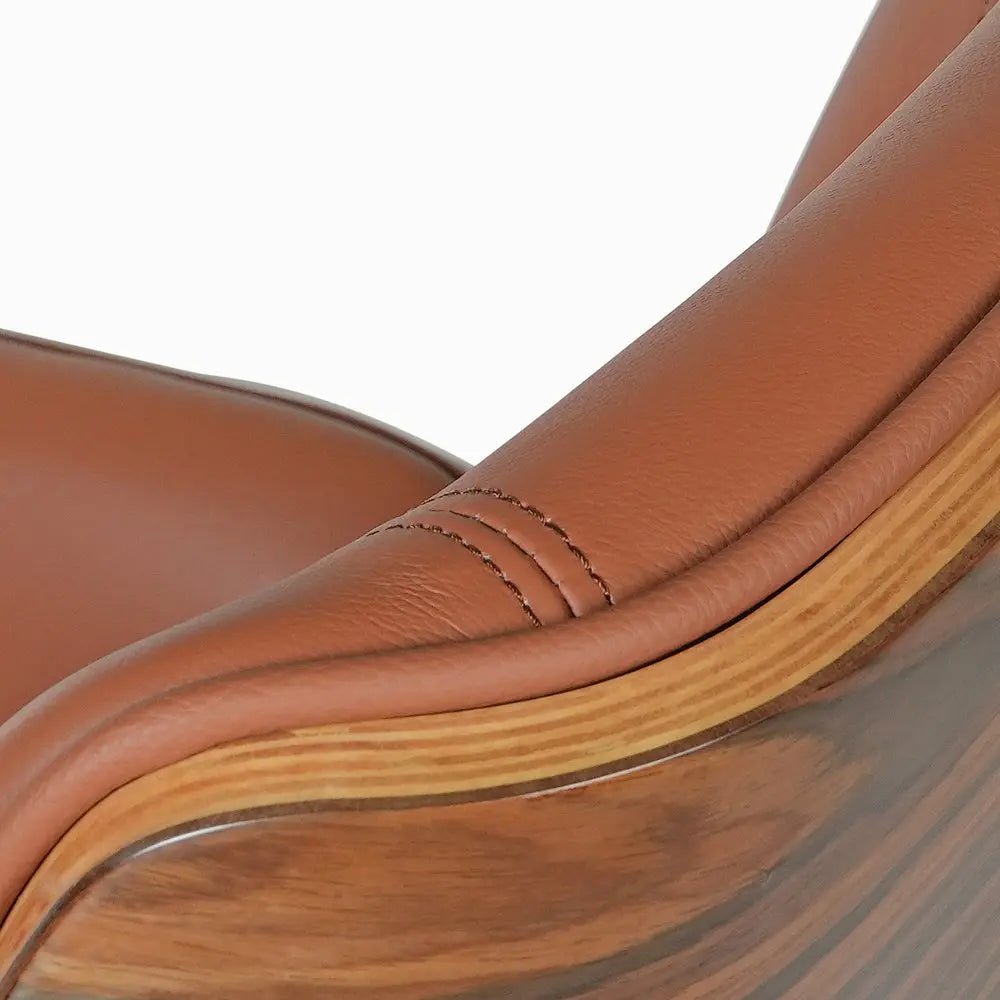 Brown Rosewood and Silver Adjustable Height Swivel Rolling Conference Office Chair - NOBLE HOME INTERIORS