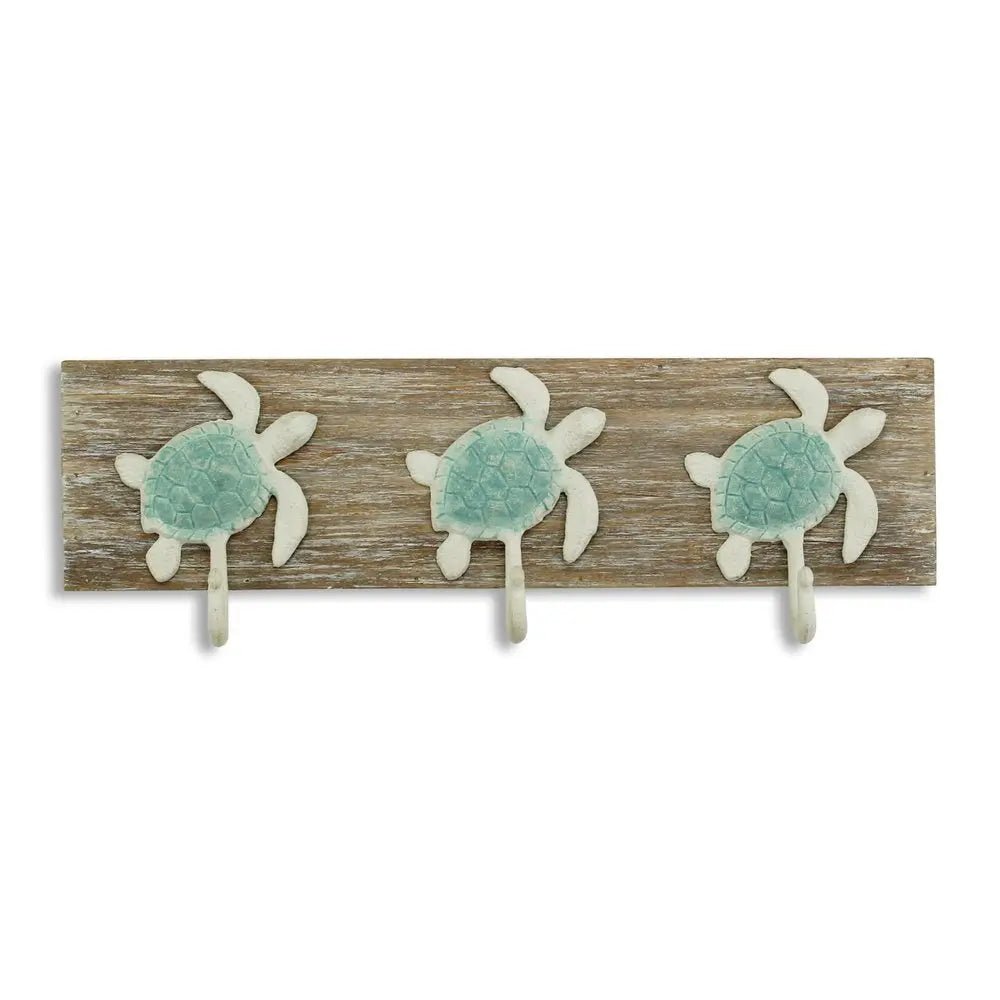 Coastal Sea Turtle Three Hook Coat Hanger - NOBLE HOME INTERIORS