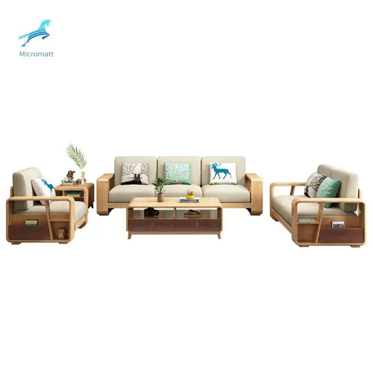 Design Solid Wood Furniture Sitting Room Furniture 3 Seaters Couch Sofa - NOVA - HOME - FURNITURE
