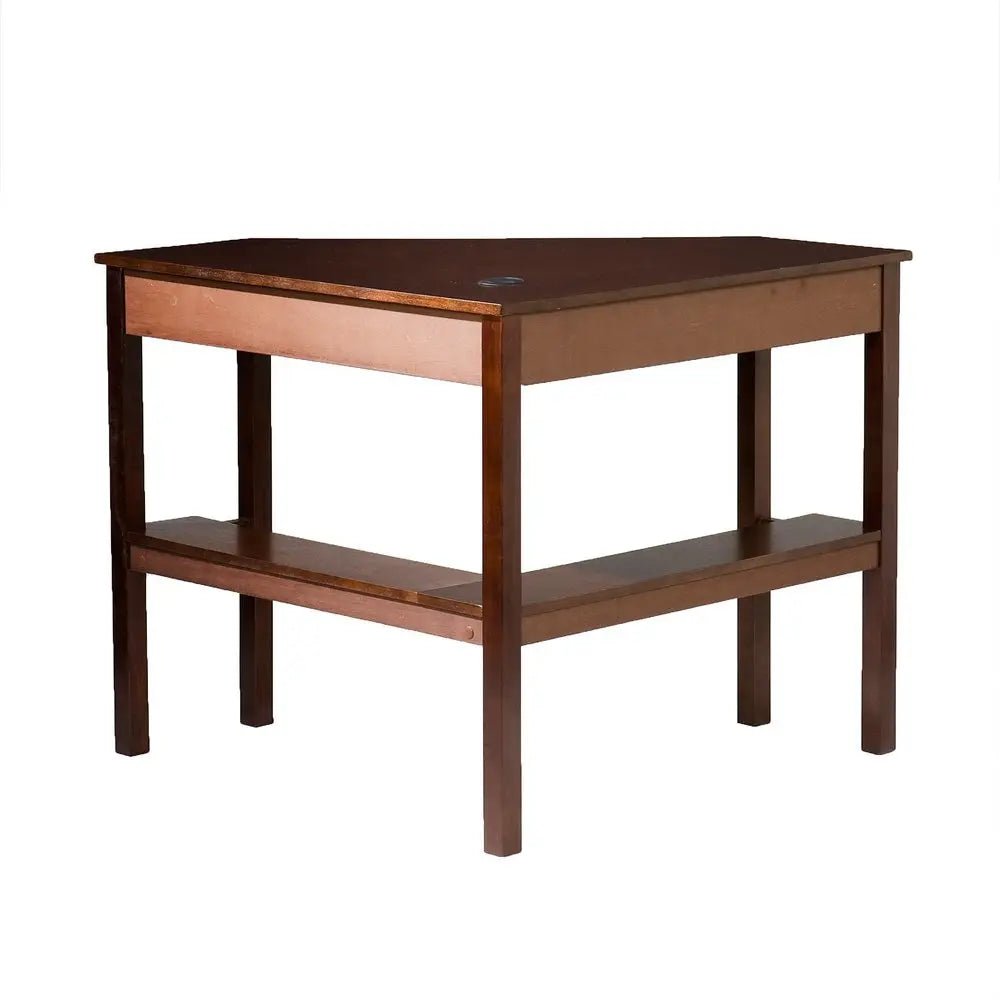 Espresso Corner Computer Desk - NOBLE HOME INTERIORS