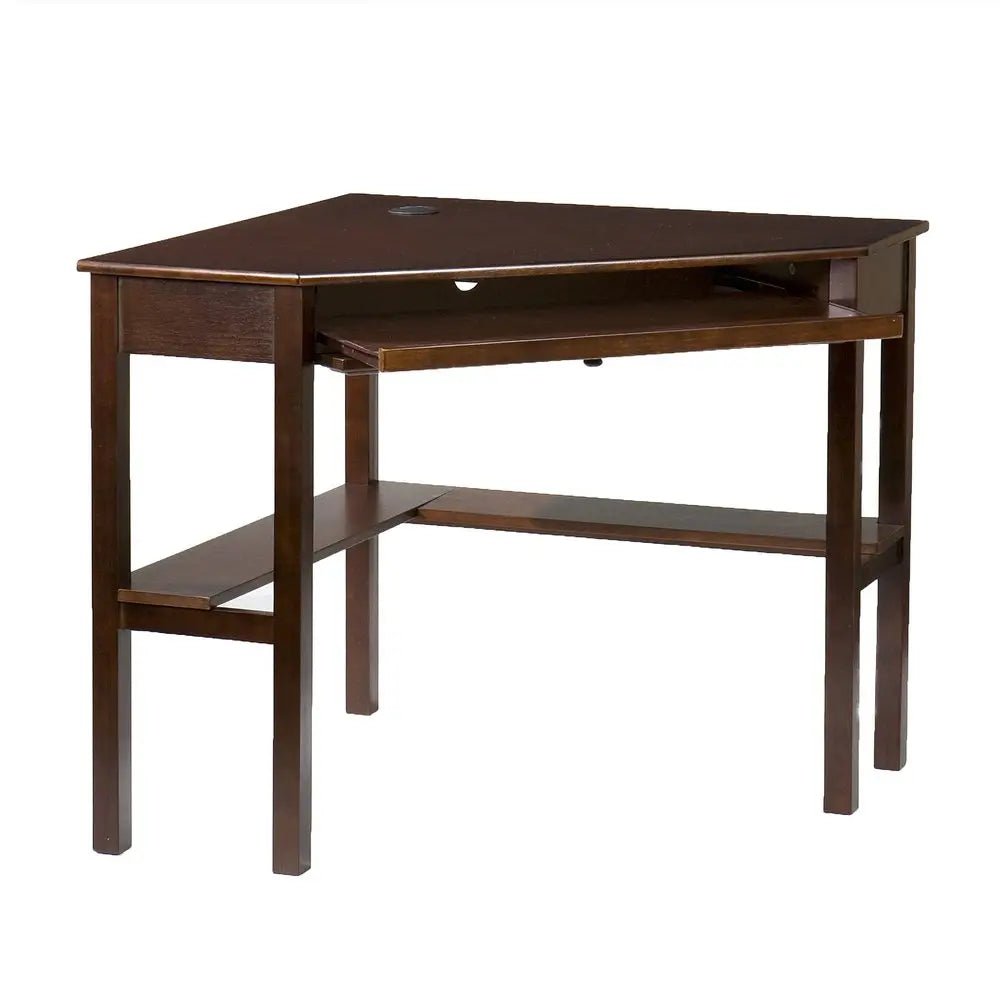 Espresso Corner Computer Desk - NOBLE HOME INTERIORS