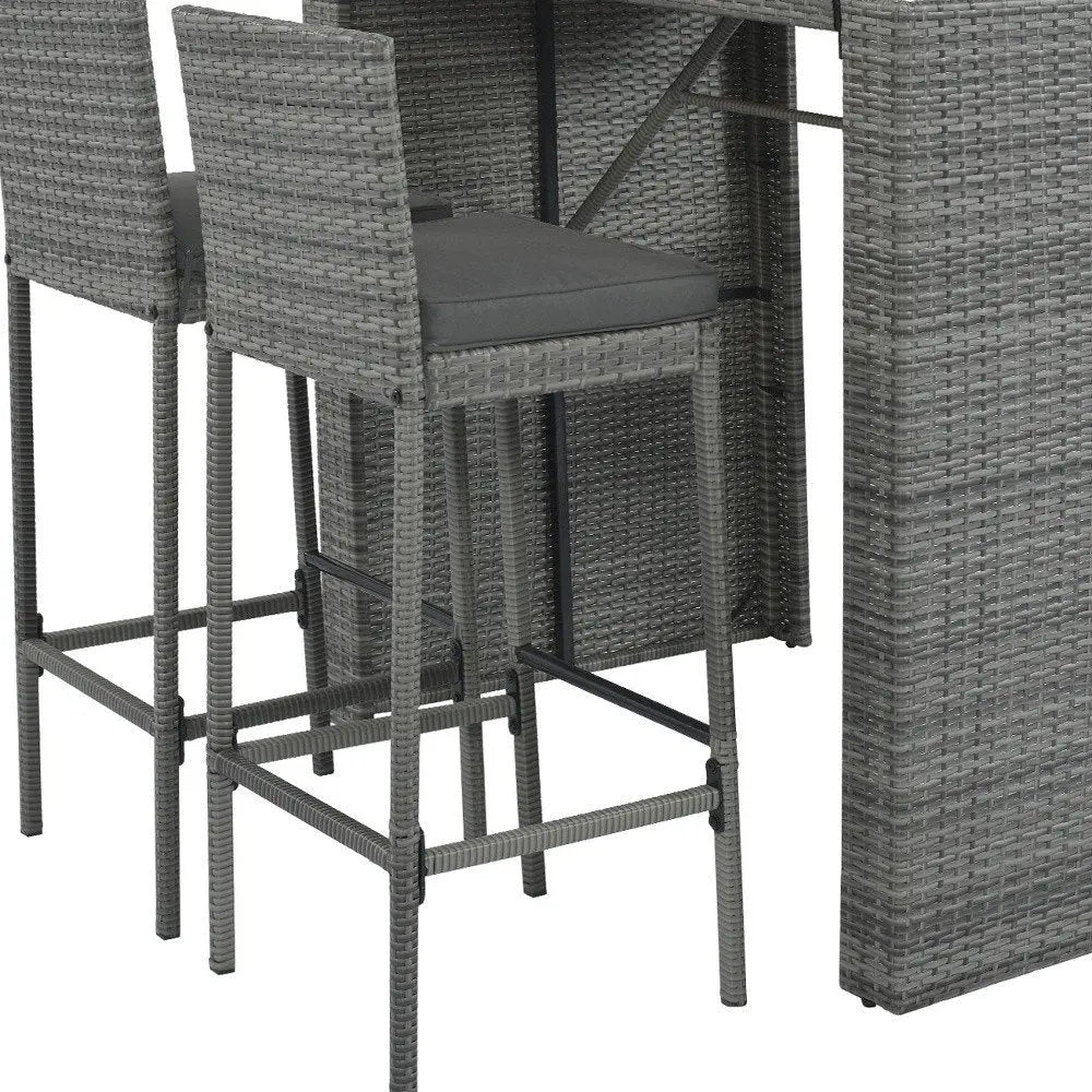 Five Piece Brown and Gray Solid Wood Dining Set with Four Chairs - NOBLE HOME INTERIORS
