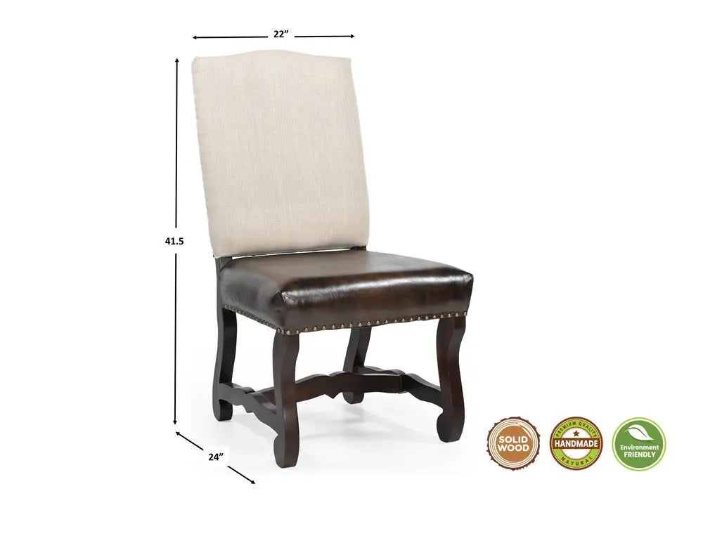 Five Piece Brown Round Solid Wood Dining Set with Four Chairs - NOVA HOME FURNITURE