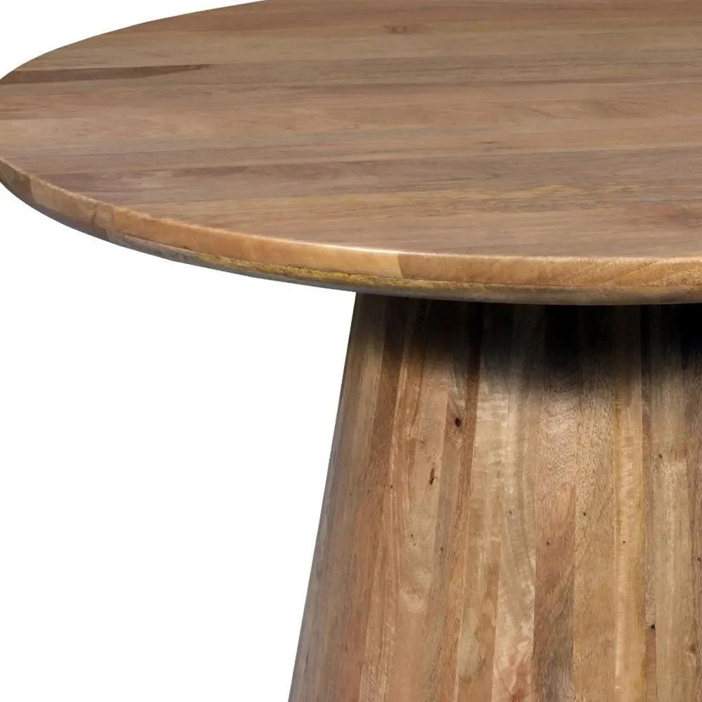 Five Piece Brown Round Solid Wood Dining Set with Four Chairs - NOVA HOME FURNITURE