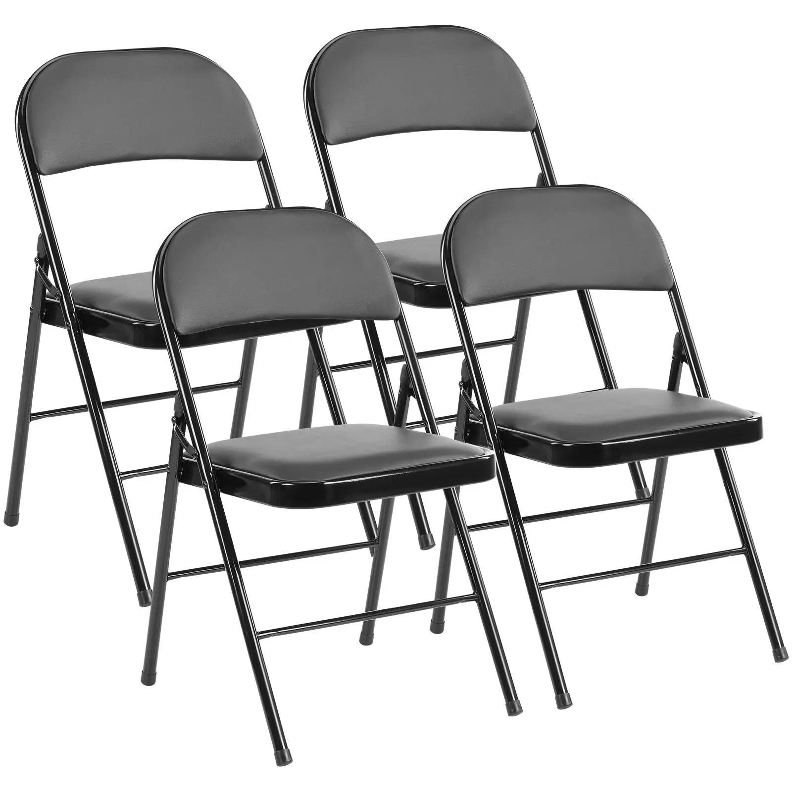 Folding Chair, Leather Padded Folding Chairs, Easy to Use and Store, Outdoor and Indoor, for Home, Office, Party, Comfy, Black - NOVA - HOME - FURNITURE