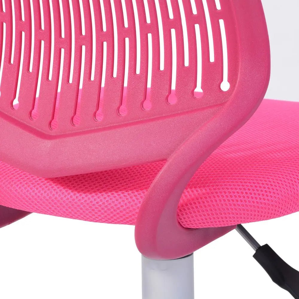 Fuchsia and White Adjustable Height Swivel Rolling Office Chair - NOBLE HOME INTERIORS