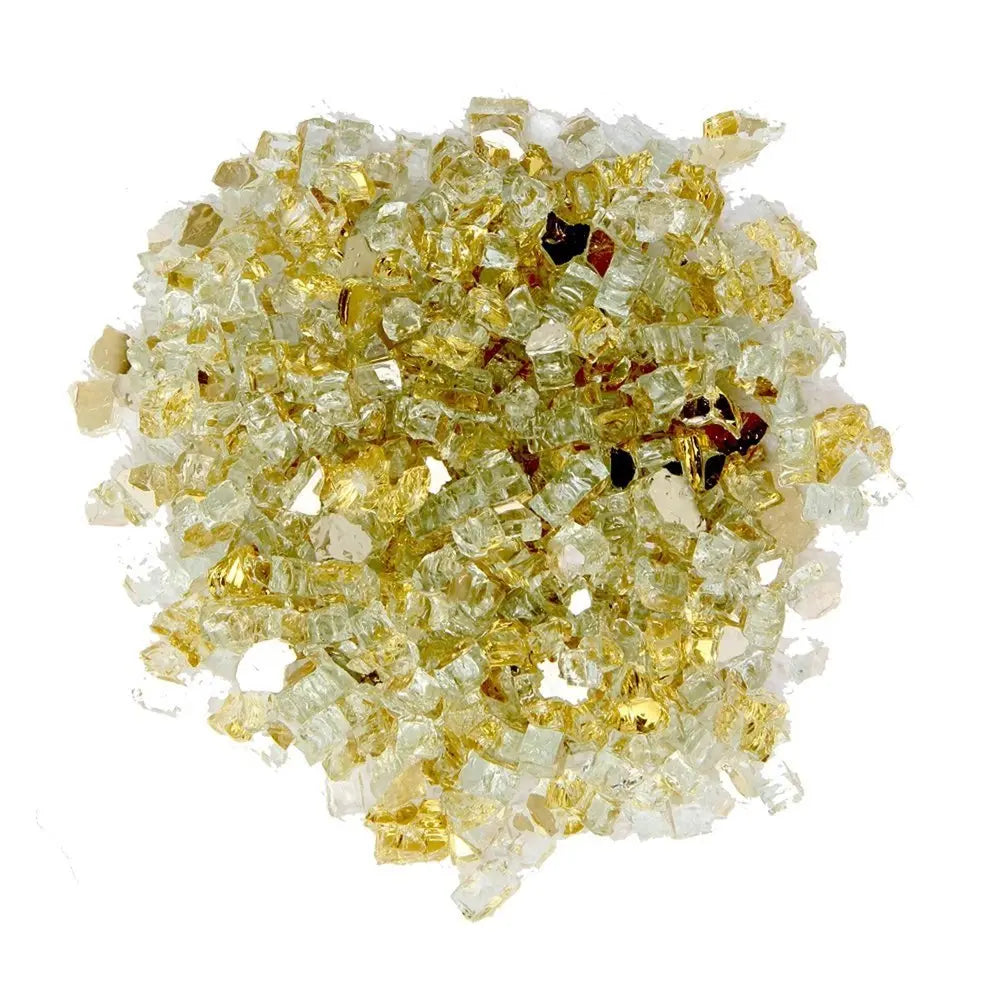 Gold Round Reflective Fire Pit Glass - NOBLE HOME INTERIORS