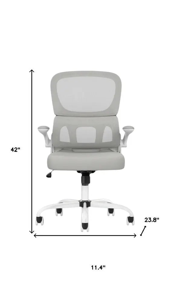 Gray Adjustable Height Swivel Rolling Gaming Chair - NOBLE HOME INTERIORS