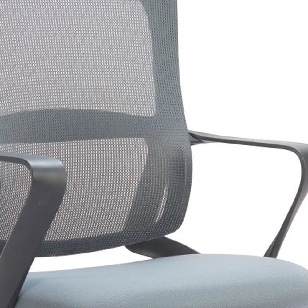 Gray and Black Adjustable Height Swivel Rolling Office Chair - NOBLE HOME INTERIORS