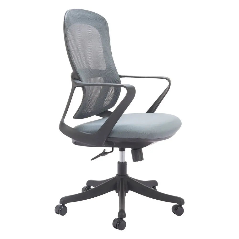 Gray and Black Adjustable Height Swivel Rolling Office Chair - NOBLE HOME INTERIORS