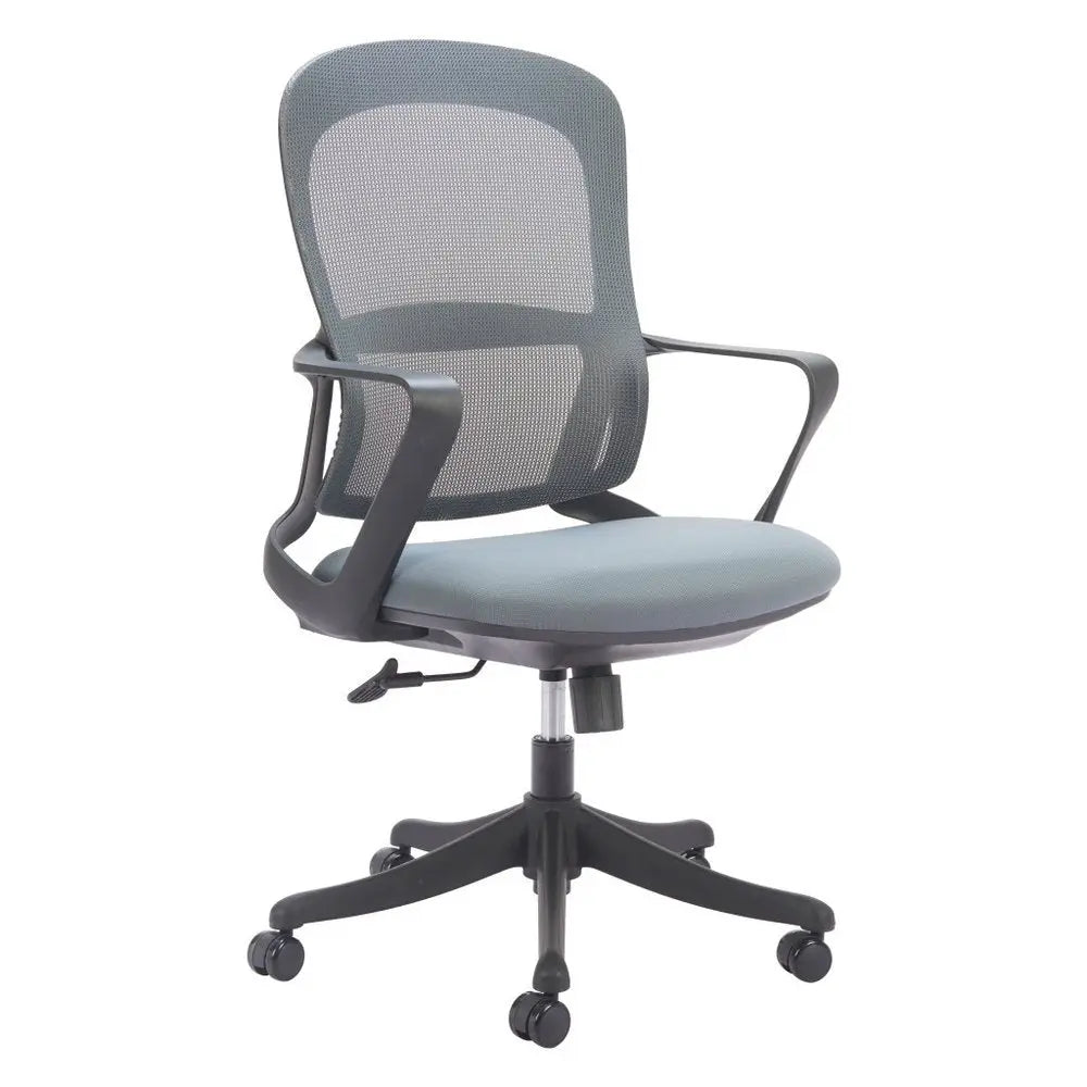 Gray and Black Adjustable Height Swivel Rolling Office Chair - NOBLE HOME INTERIORS