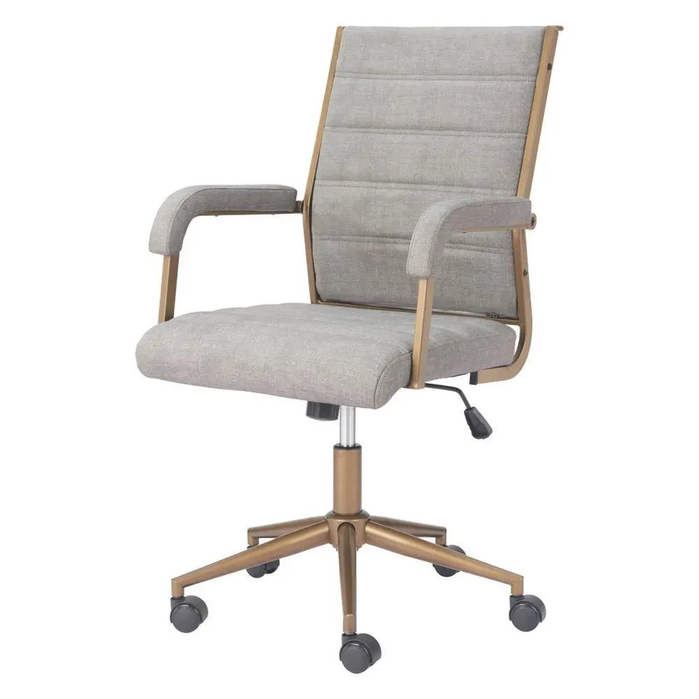 Gray and Bronze Adjustable Height Swivel Rolling Office Chair - NOBLE HOME INTERIORS
