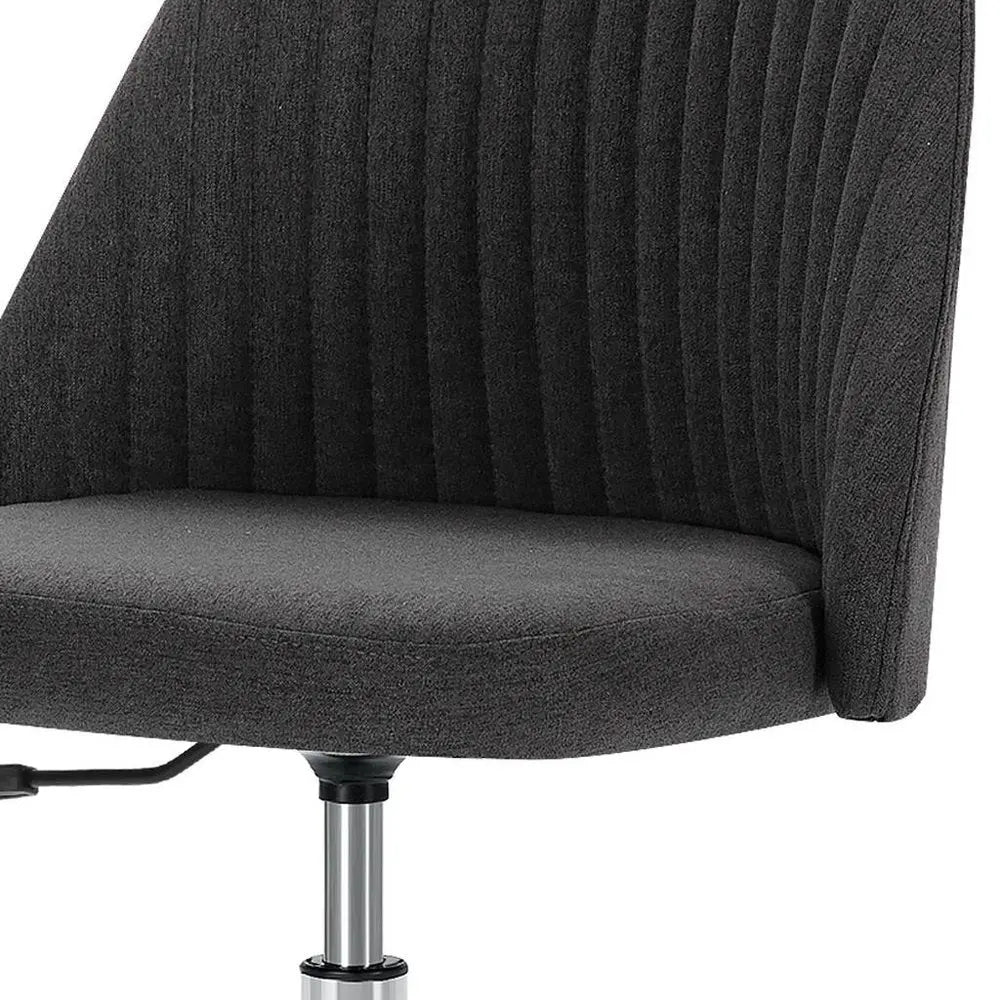 Gray and Silver Adjustable Height Swivel Rolling Office Chair - NOBLE HOME INTERIORS