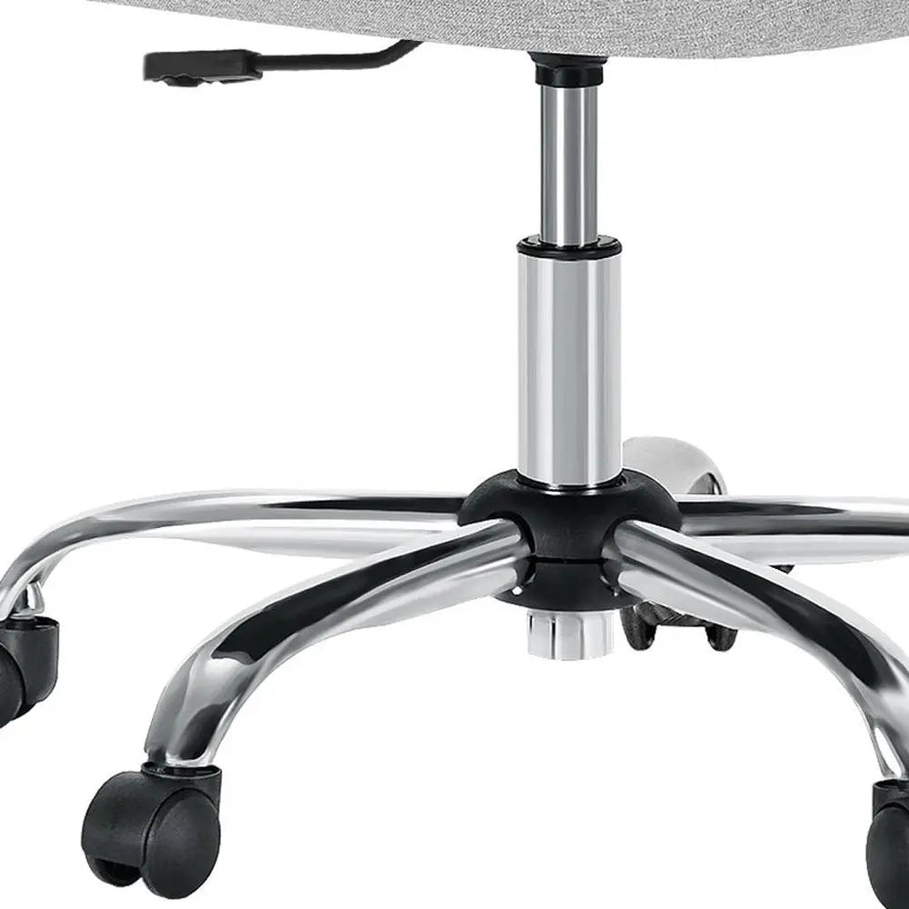Gray and Silver Adjustable Height Swivel Rolling Office Chair - NOBLE HOME INTERIORS