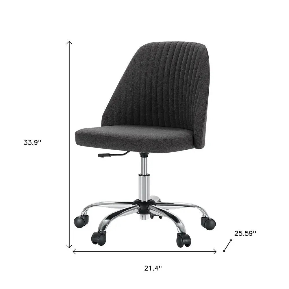 Gray and Silver Adjustable Height Swivel Rolling Office Chair - NOBLE HOME INTERIORS
