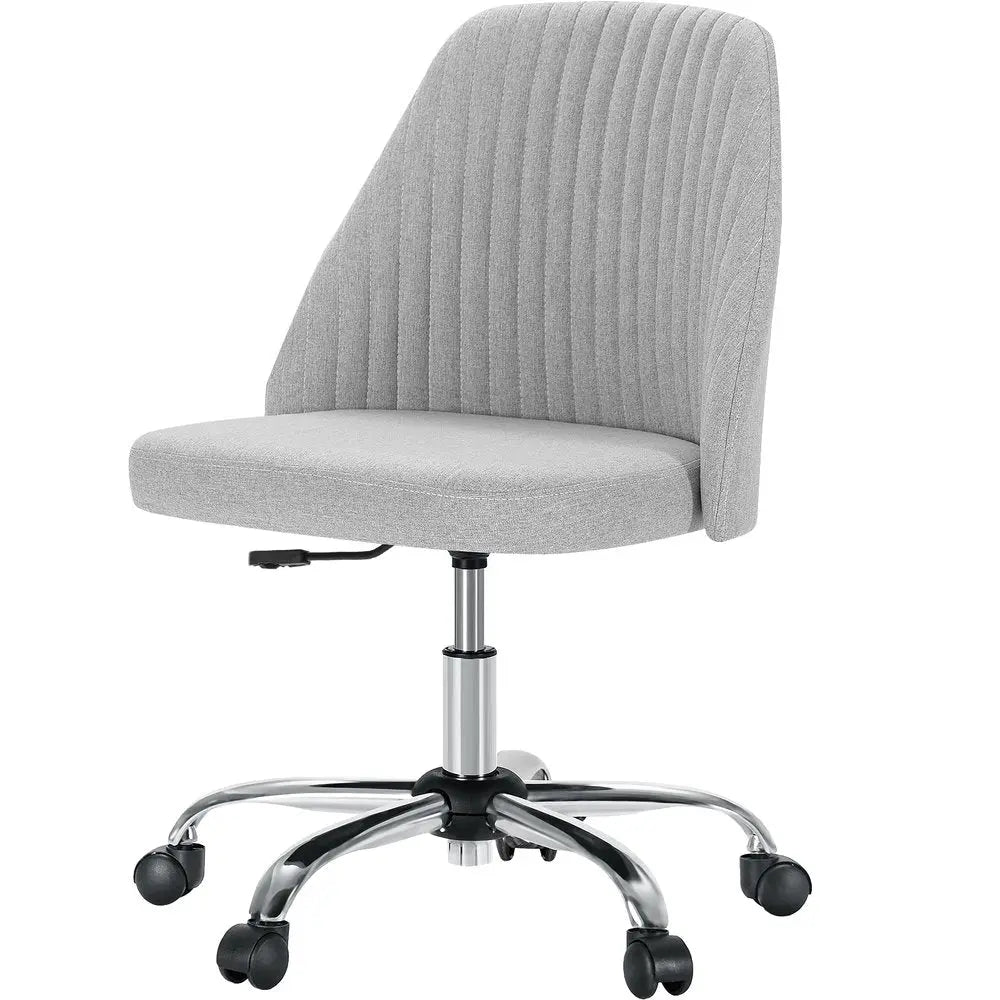 Gray and Silver Adjustable Height Swivel Rolling Office Chair - NOBLE HOME INTERIORS
