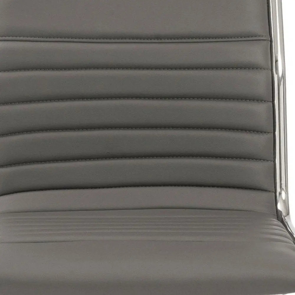 Gray and Silver Adjustable Swivel Faux Leather Rolling Conference Office Chair - NOBLE HOME INTERIORS