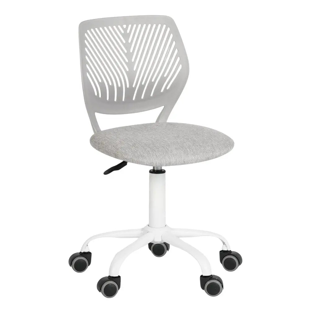 Gray and White Adjustable Height Swivel Rolling Office Chair - NOBLE HOME INTERIORS