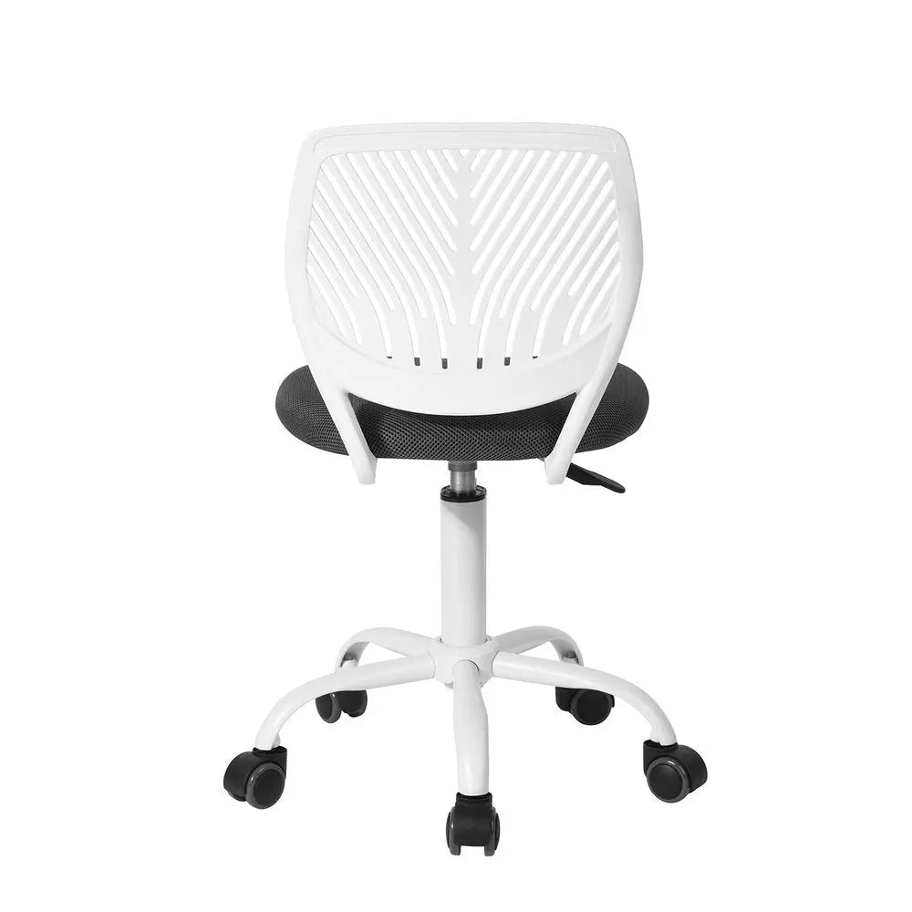 Gray and White Adjustable Height Swivel Rolling Office Chair - NOBLE HOME INTERIORS