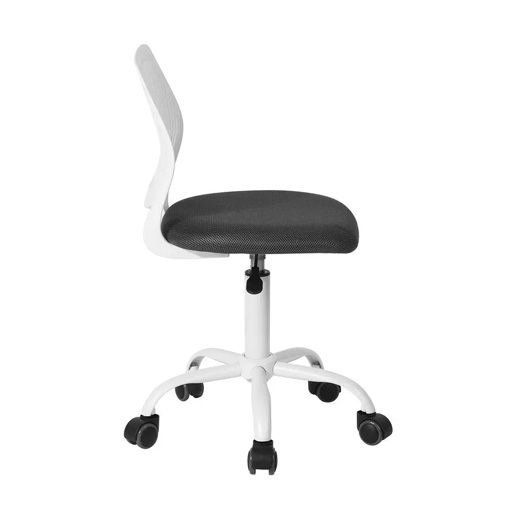 Gray and White Adjustable Height Swivel Rolling Office Chair - NOBLE HOME INTERIORS