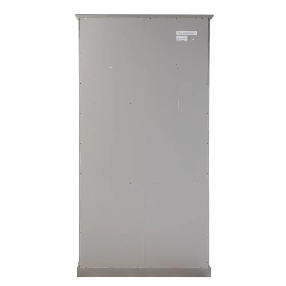 Gray Cornice Molding Double Door Curio Cabinet - NOVA HOME FURNITURE