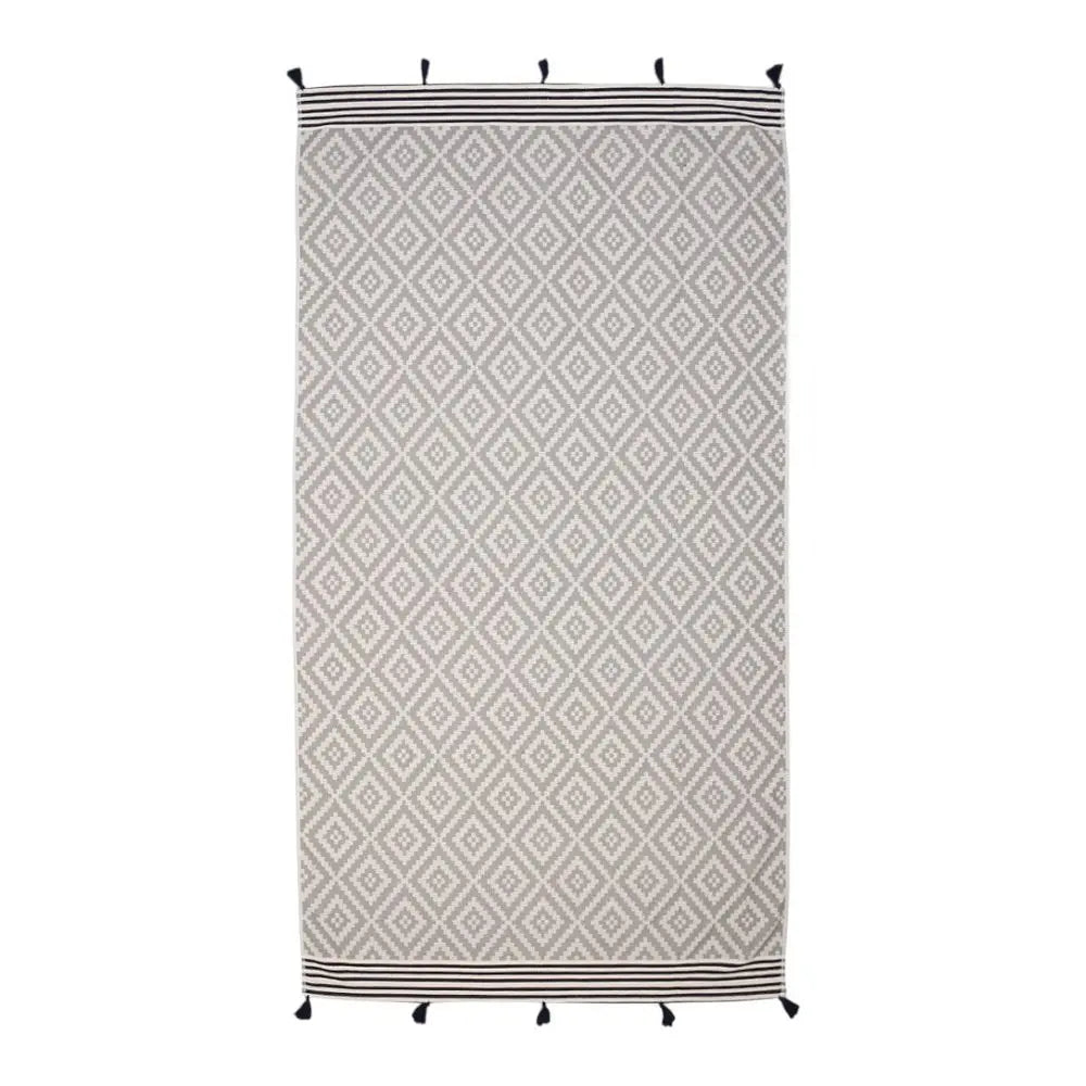 Gray Tribal Design Turkish Towel Beach Blanket - NOBLE HOME INTERIORS