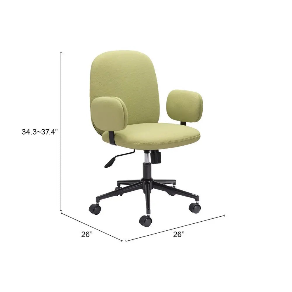 Green and Black Adjustable Height Swivel Rolling Office Chair - NOBLE HOME INTERIORS