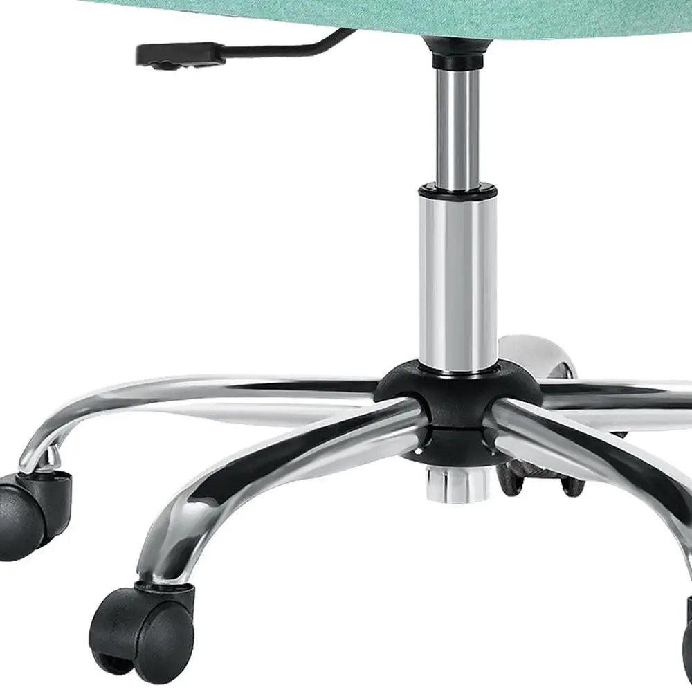 Green and Silver Adjustable Height Swivel Rolling Office Chair - NOBLE HOME INTERIORS