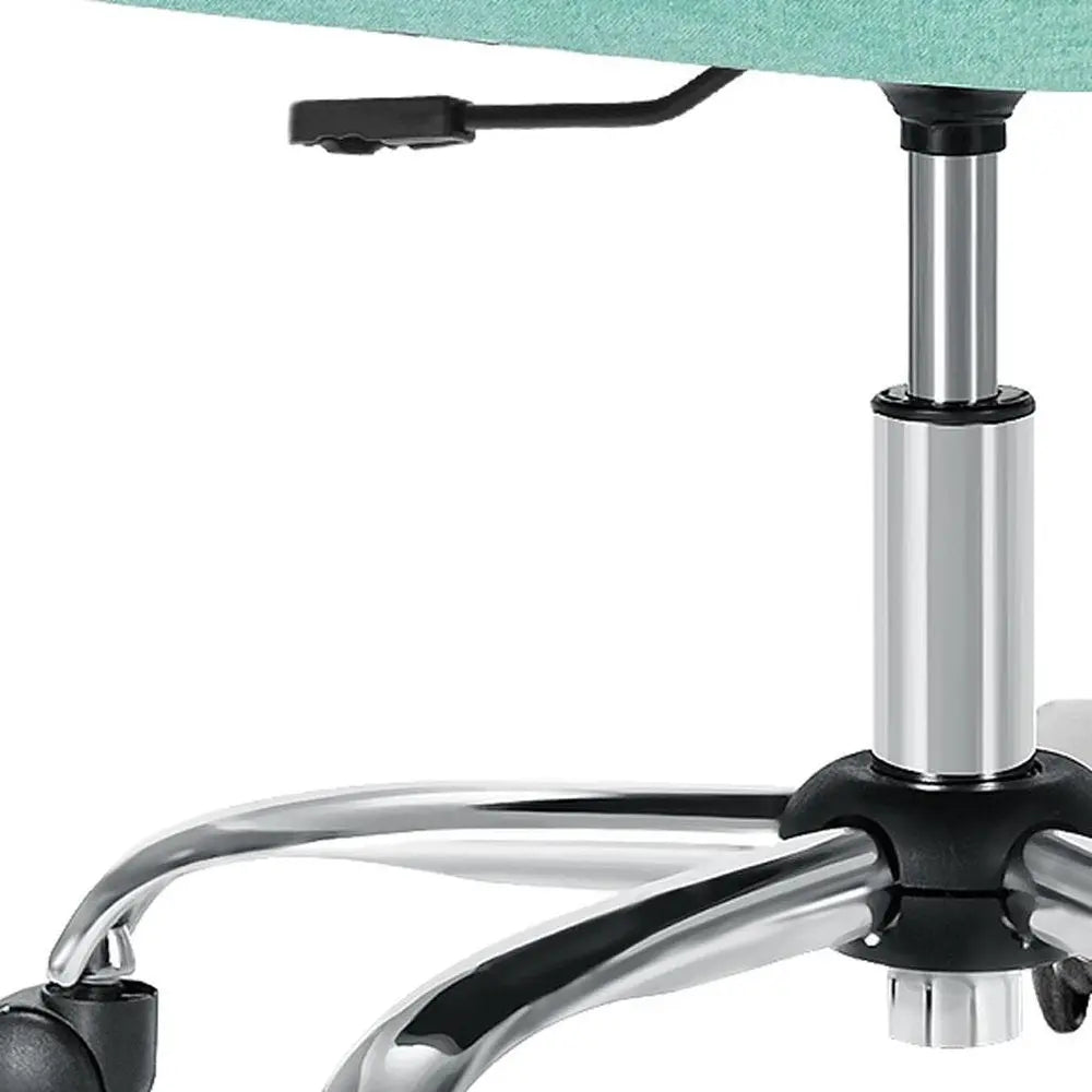 Green and Silver Adjustable Height Swivel Rolling Office Chair - NOBLE HOME INTERIORS