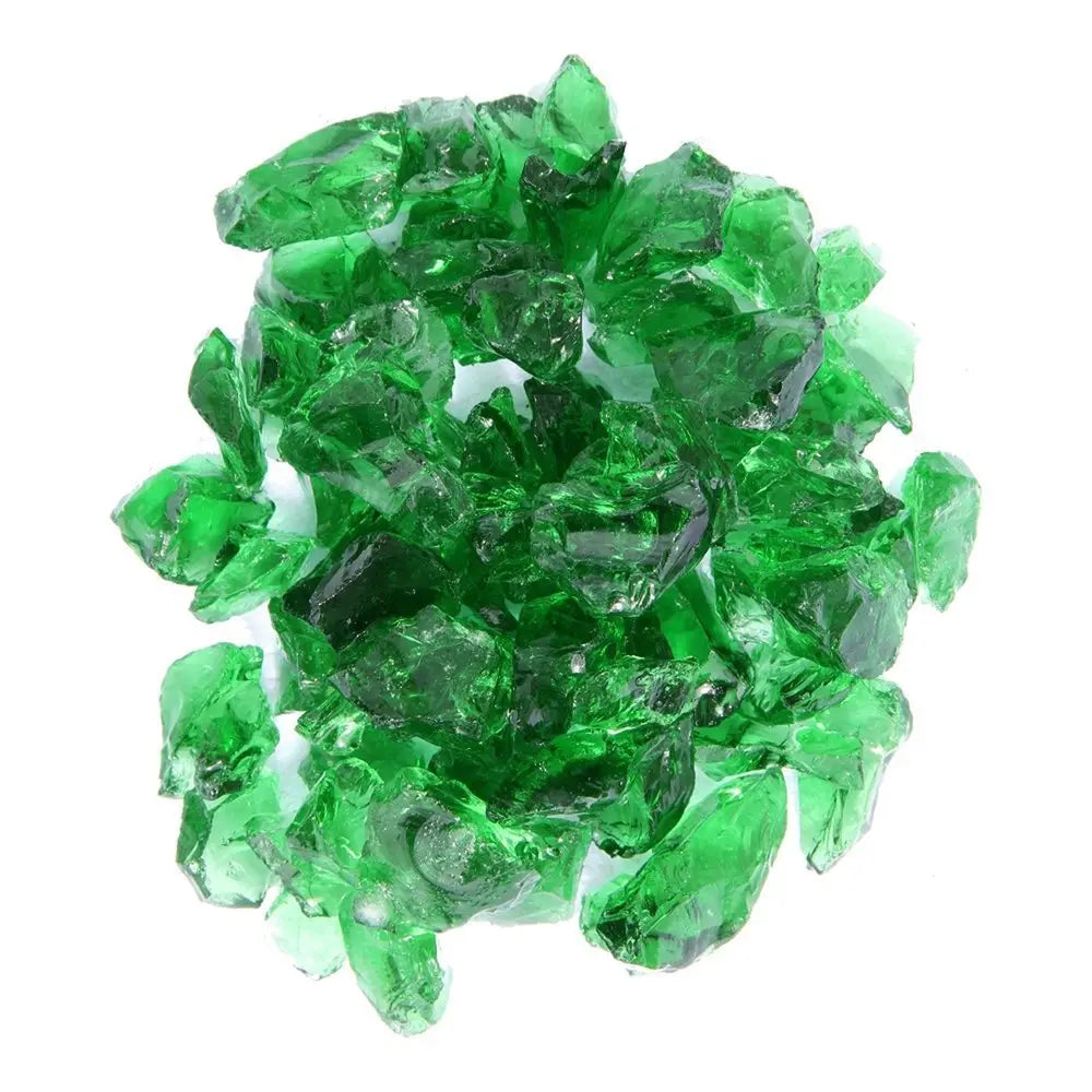 Green Round Reflective Fire Pit Glass - NOBLE HOME INTERIORS