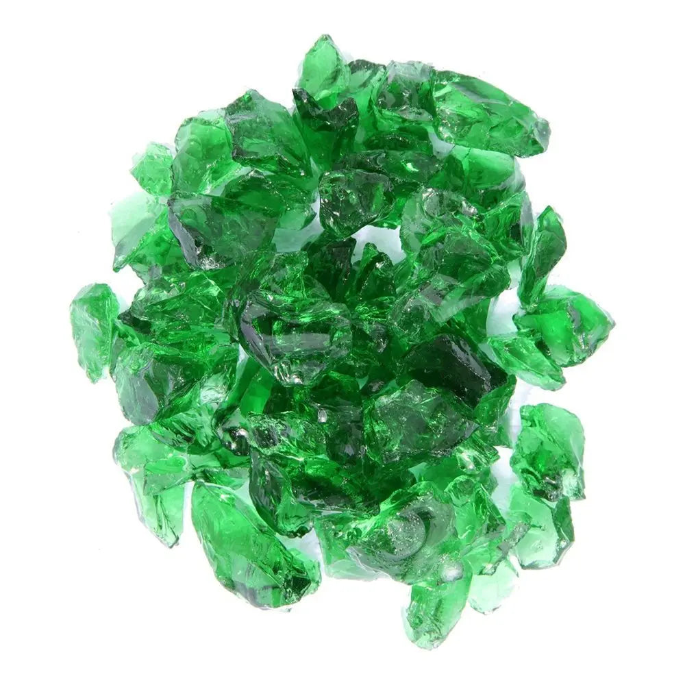 Green Round Reflective Fire Pit Glass - NOBLE HOME INTERIORS