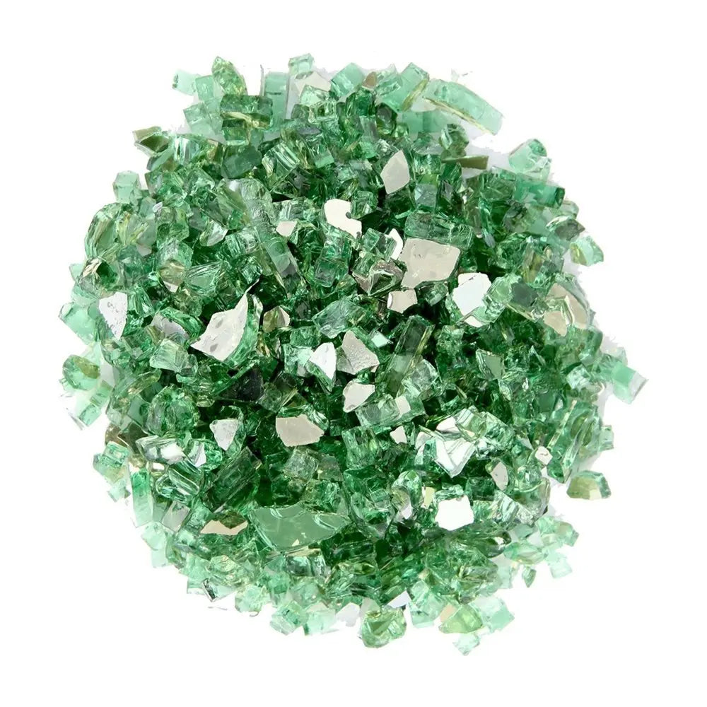 Green Round Reflective Fire Pit Glass - NOBLE HOME INTERIORS