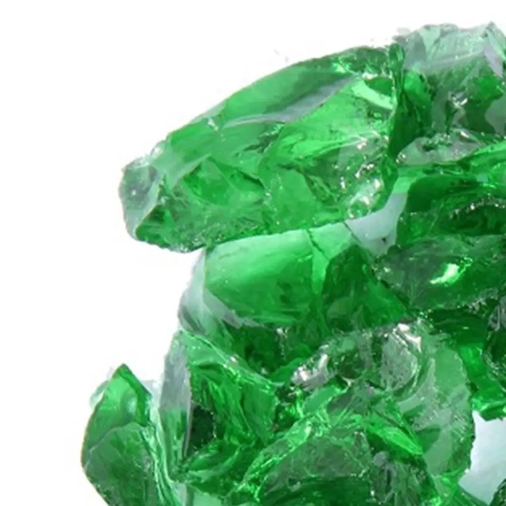 Green Round Reflective Fire Pit Glass - NOBLE HOME INTERIORS