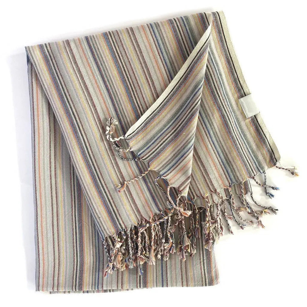 Multi Colored Striped Design Turkish Beach Blanket - NOBLE HOME INTERIORS