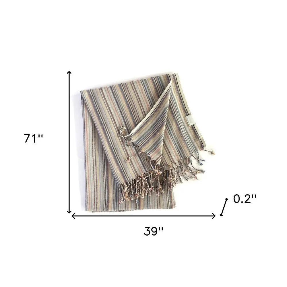 Multi Colored Striped Design Turkish Beach Blanket - NOBLE HOME INTERIORS