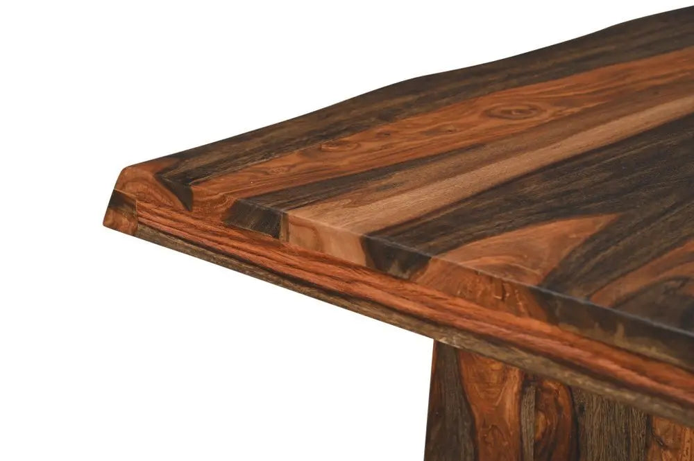 Nine Piece Brown Solid Wood Dining Set with Eight Chairs and One Bench - NOVA HOME FURNITURE