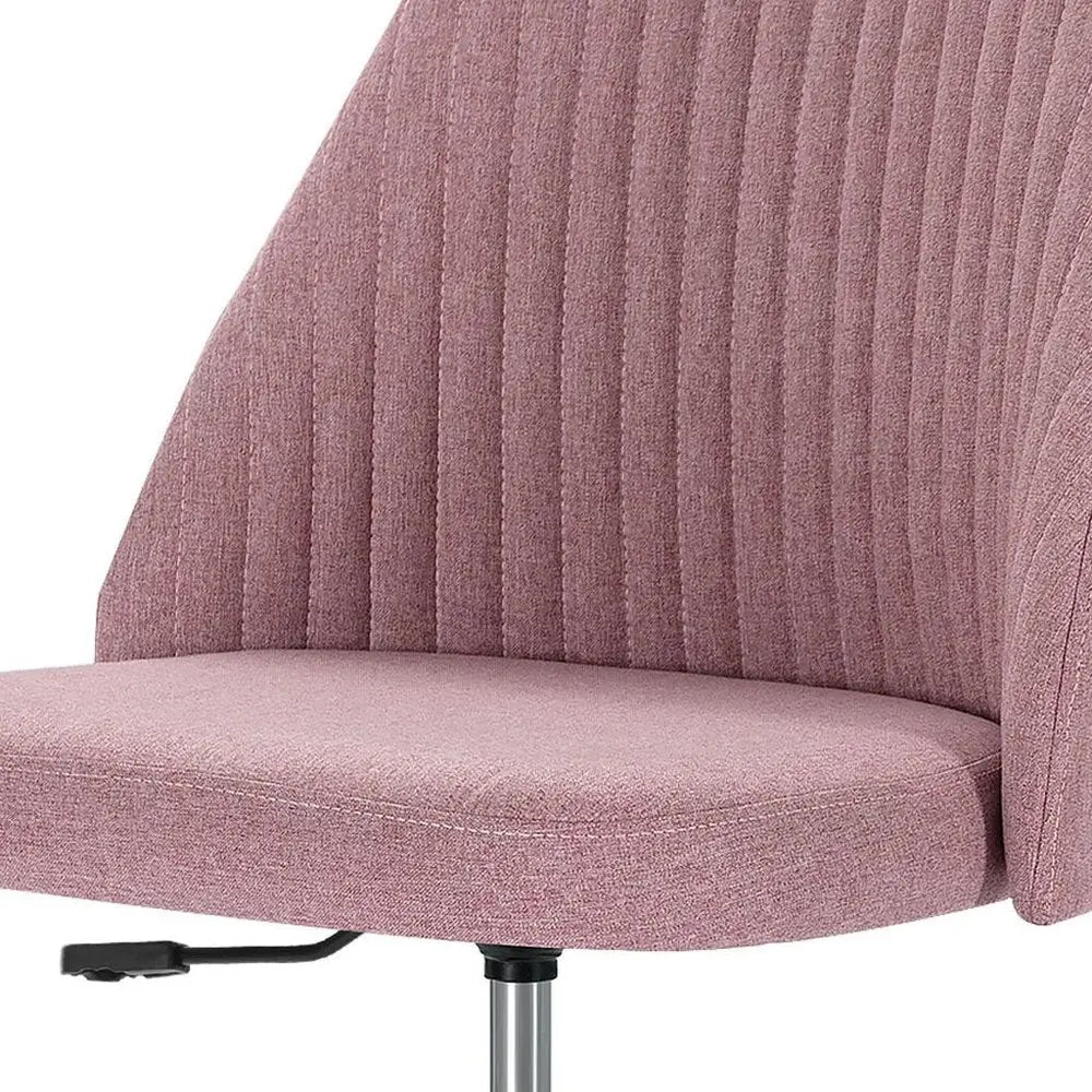 Pink and Silver Swivel Rolling Office Chair - NOBLE HOME INTERIORS