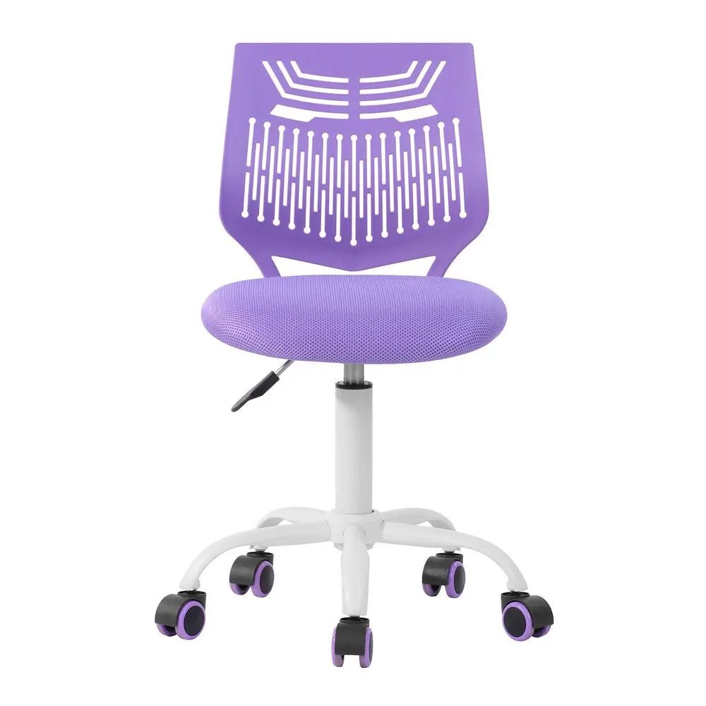 Purple and White Adjustable Height Swivel Rolling Office Chair - NOBLE HOME INTERIORS
