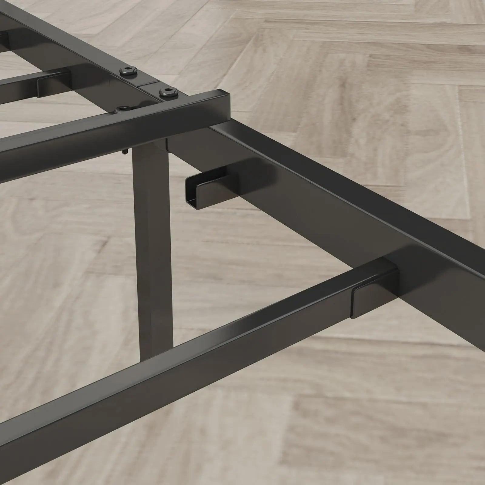 Queen - Size，Full metal bed frame with charging port at the head of the bed. - NOVA - HOME - FURNITURE