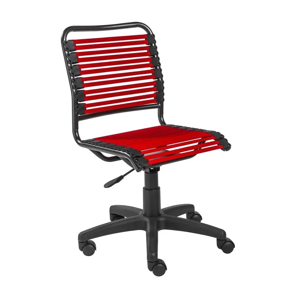 Red and Black Adjustable Swivel Bungee Rolling Office Chair - NOBLE HOME INTERIORS