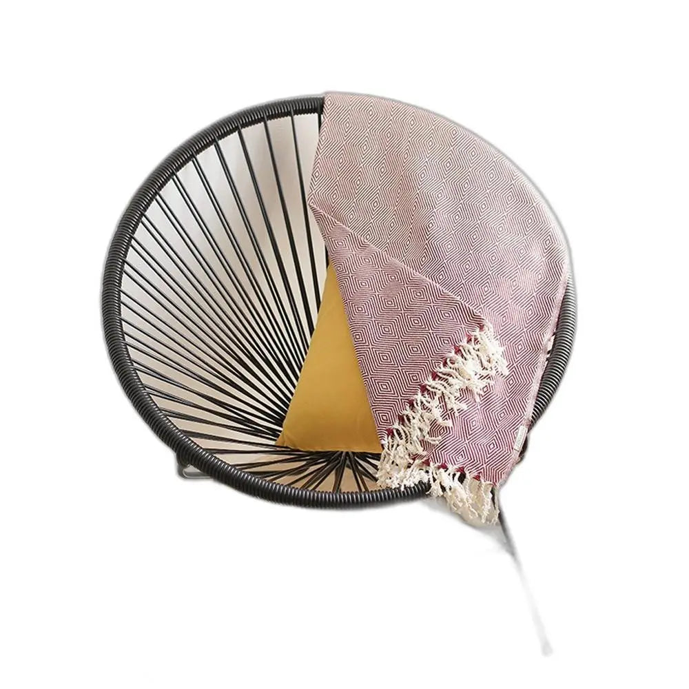 Red And White Geometric Squares Turkish Towel Or Throw Blanket - NOBLE HOME INTERIORS