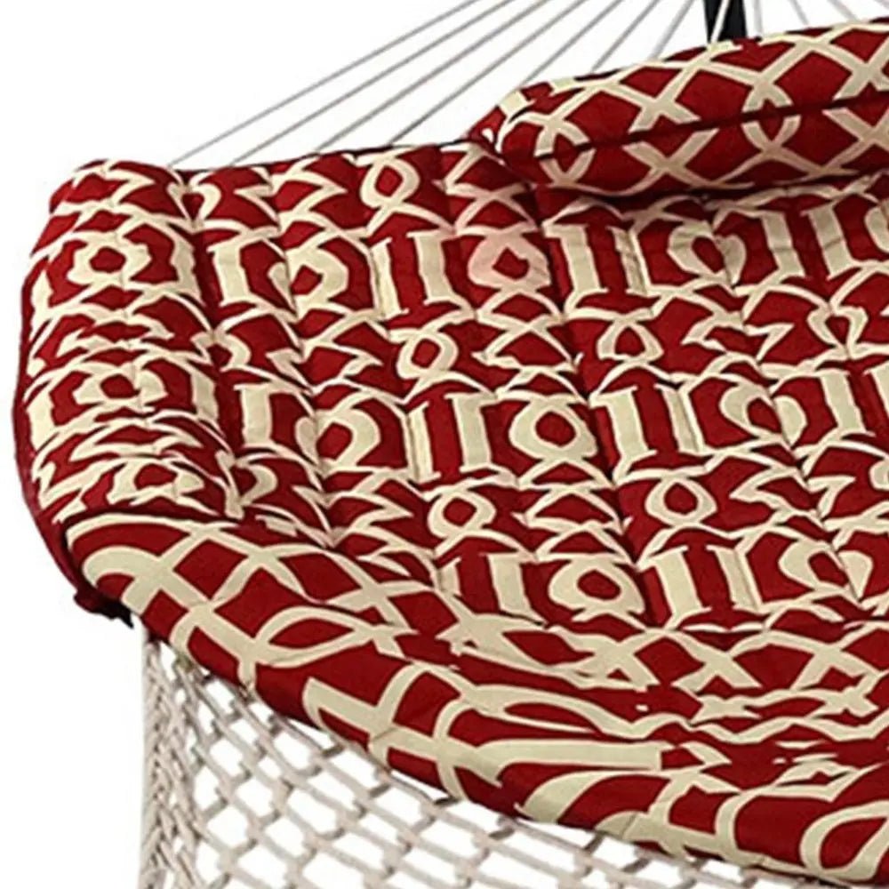 Red Geometric Spreader Bar Hammock Hammock Stand Included - NOBLE HOME INTERIORS