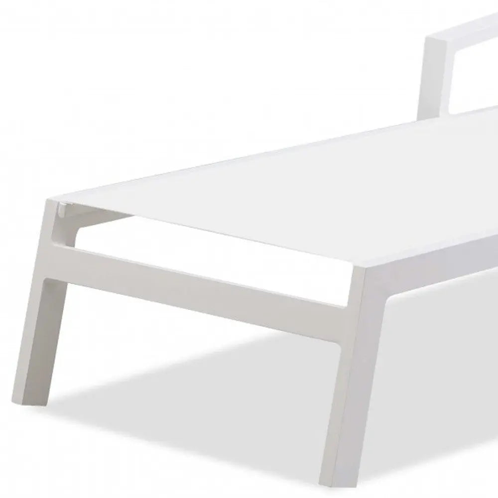 Set Of 2 White Modern Aluminum Chaise Lounges - NOBLE HOME INTERIORS