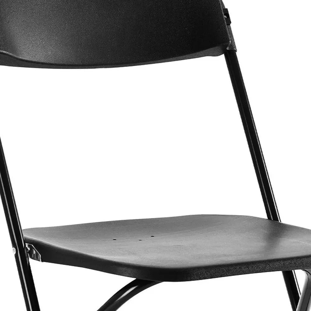 Set of Four Black Metal Outdoor Folding Stacking Dining Chairs - NOBLE HOME INTERIORS