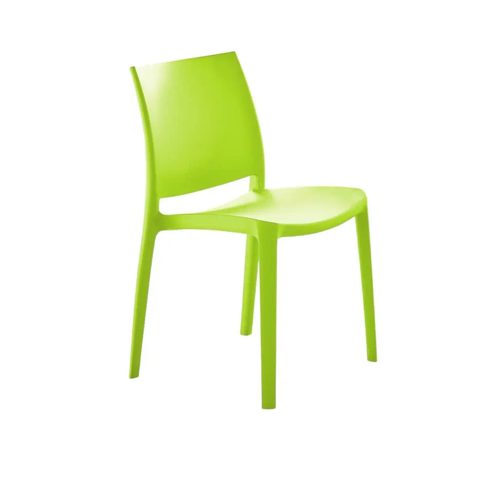 Set of Four Green Heavy Duty Plastic Outdoor Stacking Dining Chairs - NOBLE HOME INTERIORS