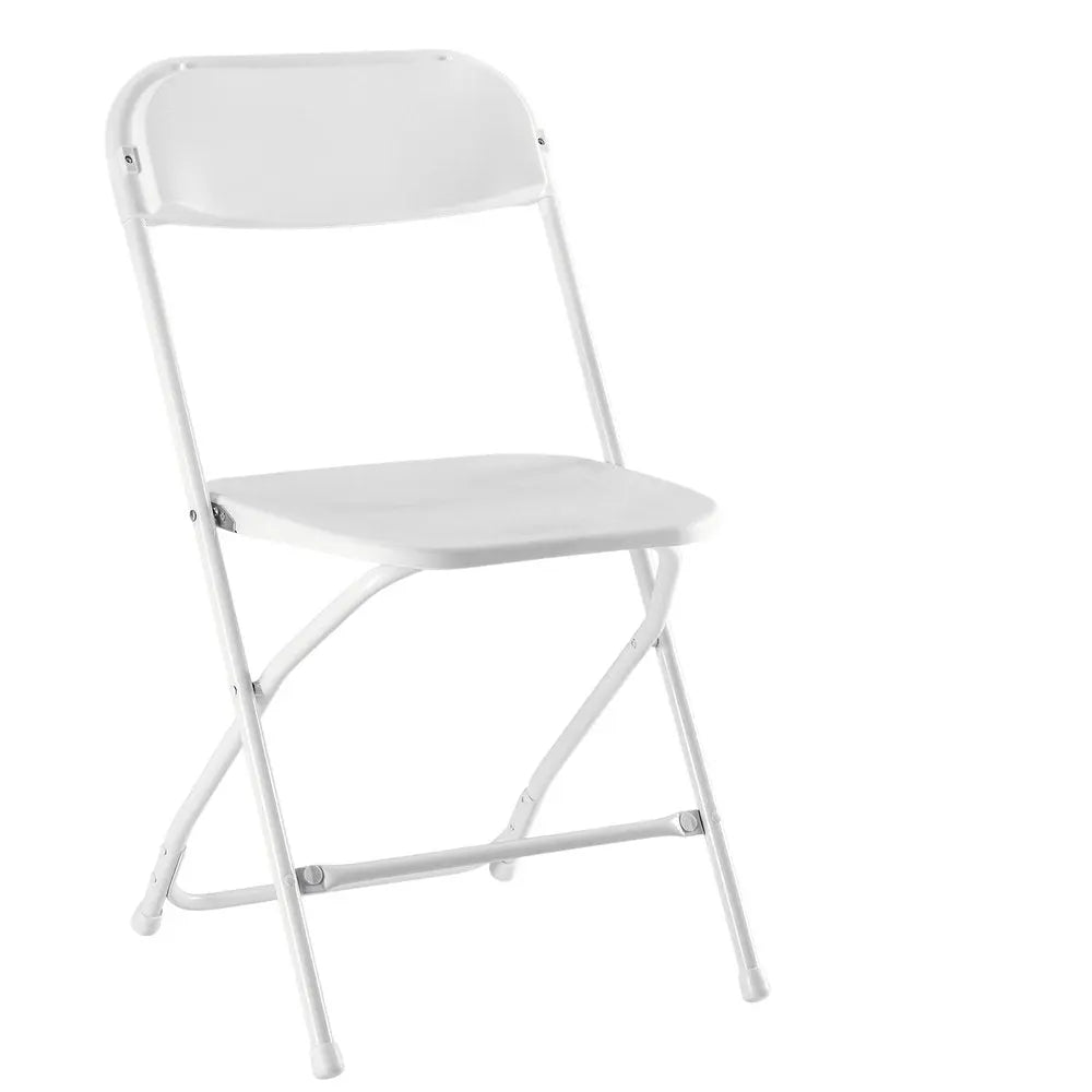 Set of Four White Metal Outdoor Folding Stacking Dining Chairs - NOBLE HOME INTERIORS