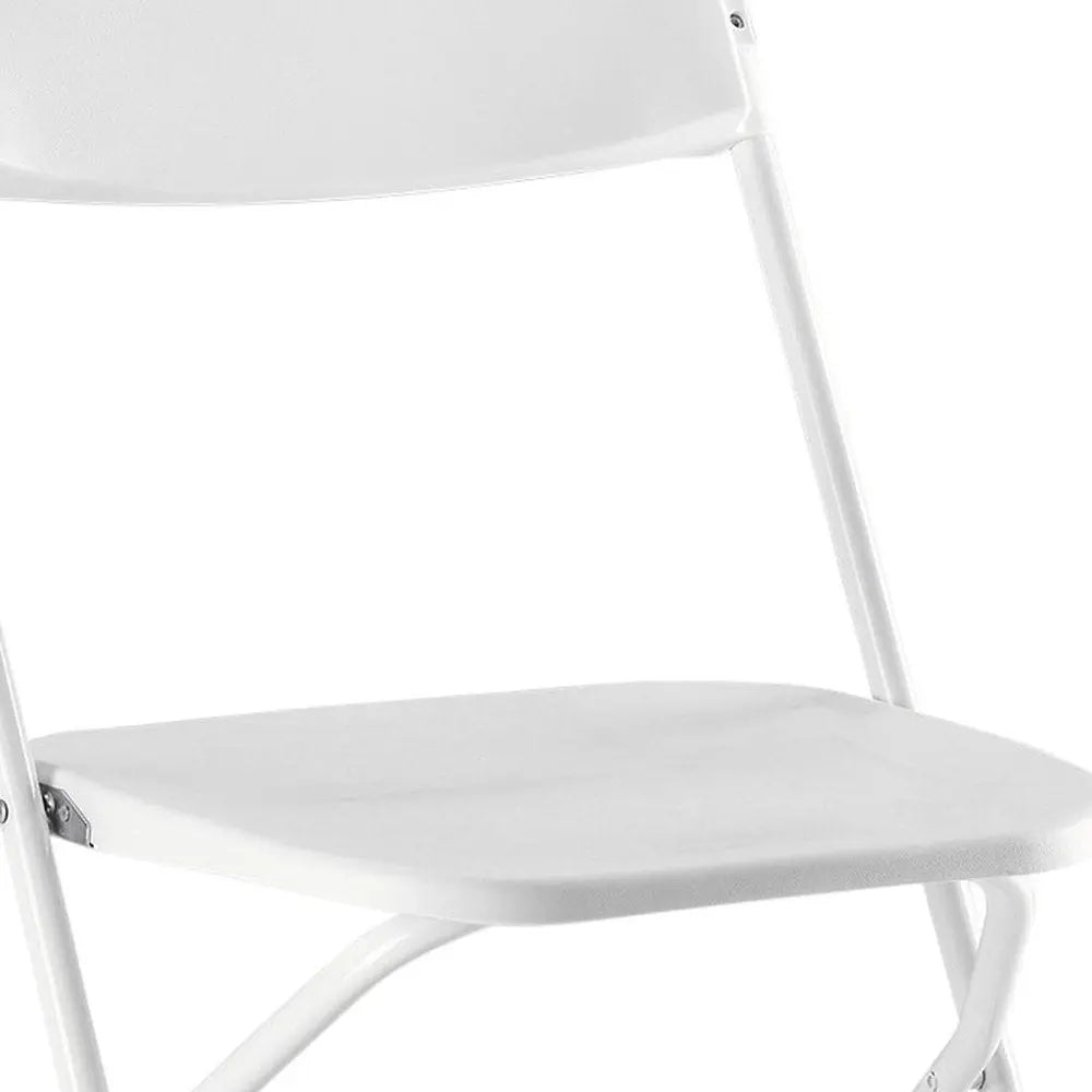 Set of Four White Metal Outdoor Folding Stacking Dining Chairs - NOBLE HOME INTERIORS