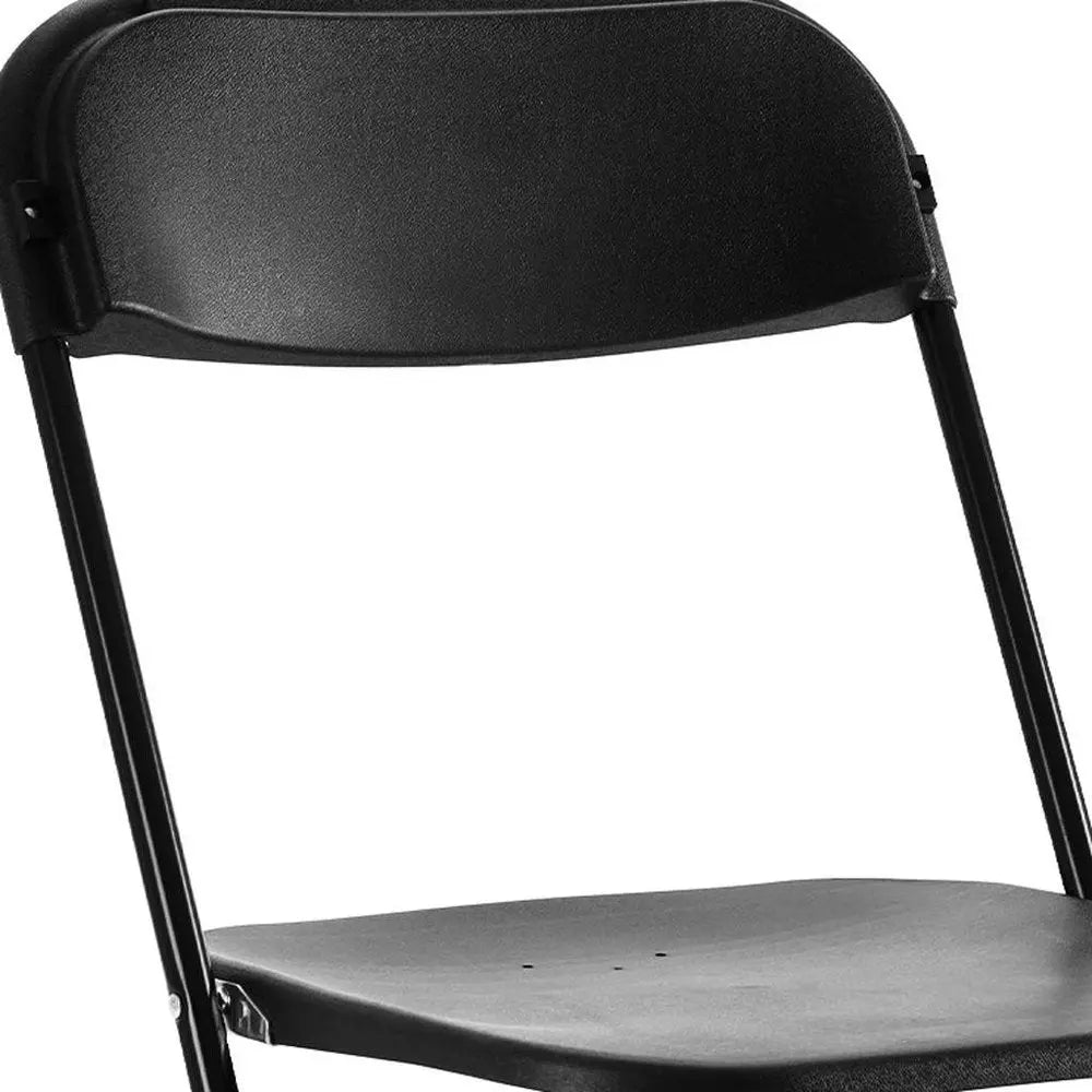 Set of Six Black Metal Outdoor Folding Stacking Dining Chairs - NOBLE HOME INTERIORS