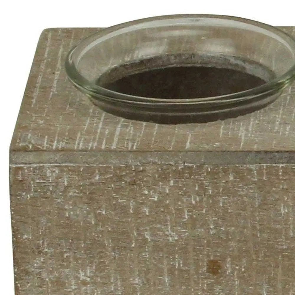 Set of Six Brown Solid Wood And Glass Additional Accessory - NOBLE HOME INTERIORS